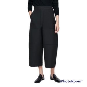 COS Wool Blend Black Oversized Cropped Trousers Size 8